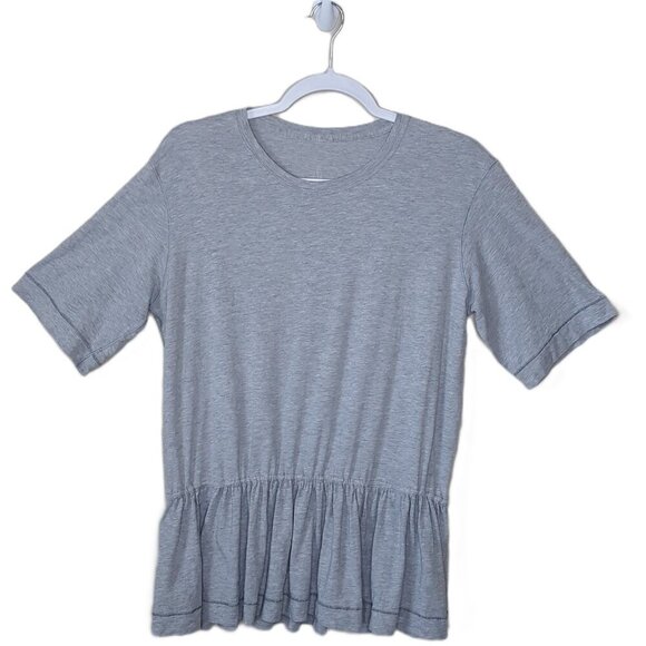Lululemon Gray Peplum Pullover Top  L Activewear Balletcore - Picture 2 of 6
